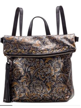 Patricia Nash Tricolor Luzille Convertible Backpack Crossbody Bag in Metallic